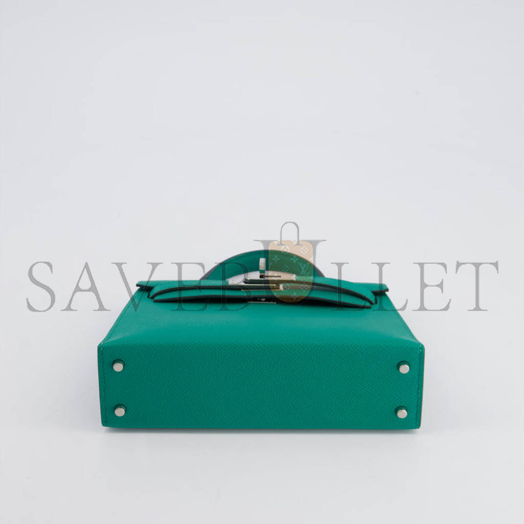 H**mes mini kelly ii bag epsom malachite (19*12*5.5cm)